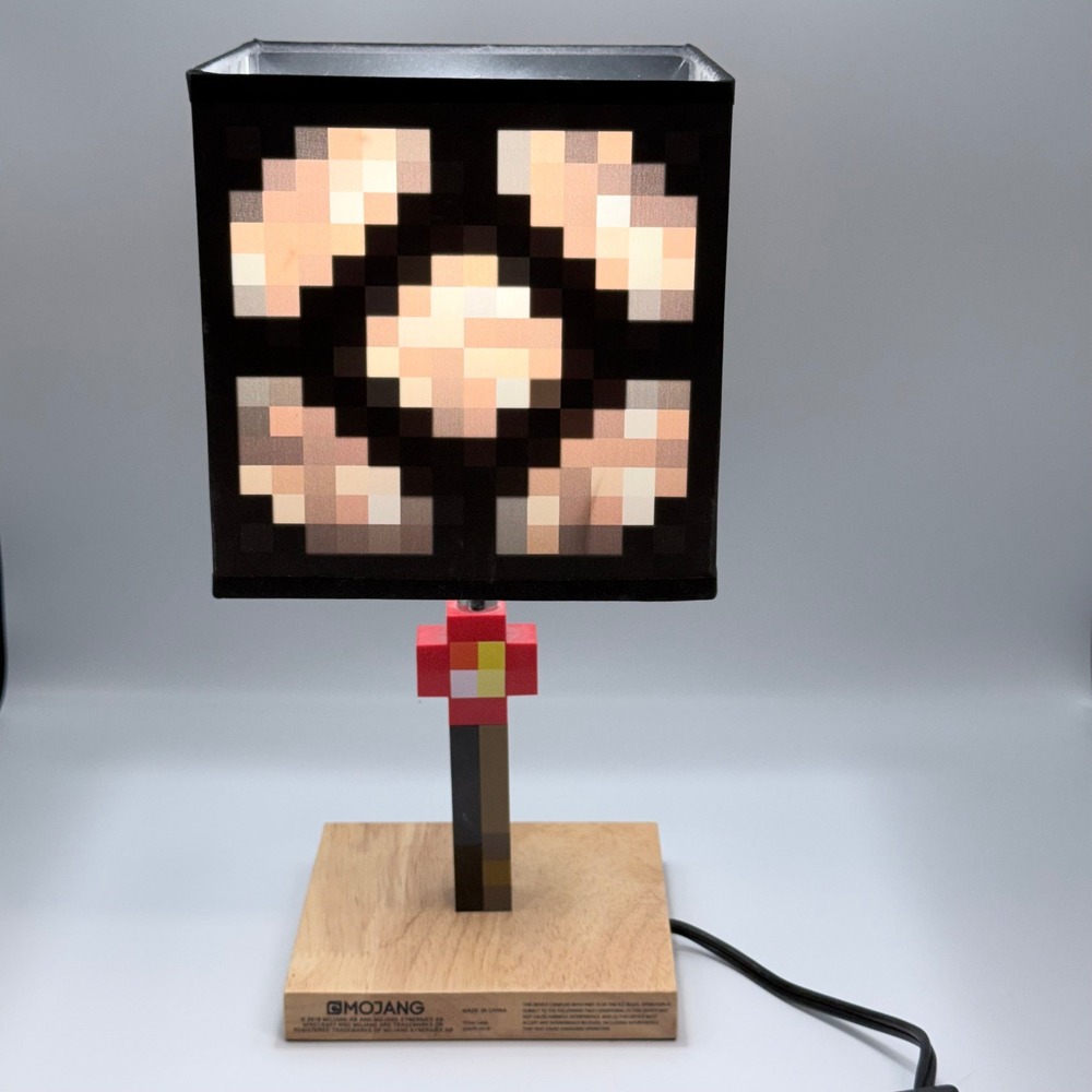 Mojang 2018 Minecraft Glowstone Desk Lamp Redstone Torch Base ThinkGeek 2018
